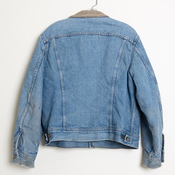 Vintage Lee Storm Rider Denim Jacket Blanket Lined Corduroy Collar - Picture 2 of 14